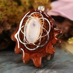 TEP Pendants Moonstone With Silver Seed Of Life