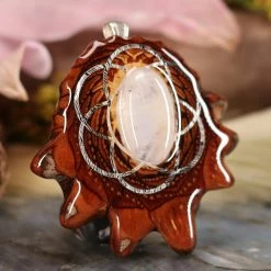 TEP Pendants Moonstone With Silver Seed Of Life