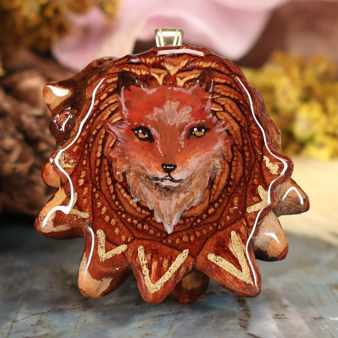 TEP Painted Fox Pendants 3 TEP Painted Fox Pendants