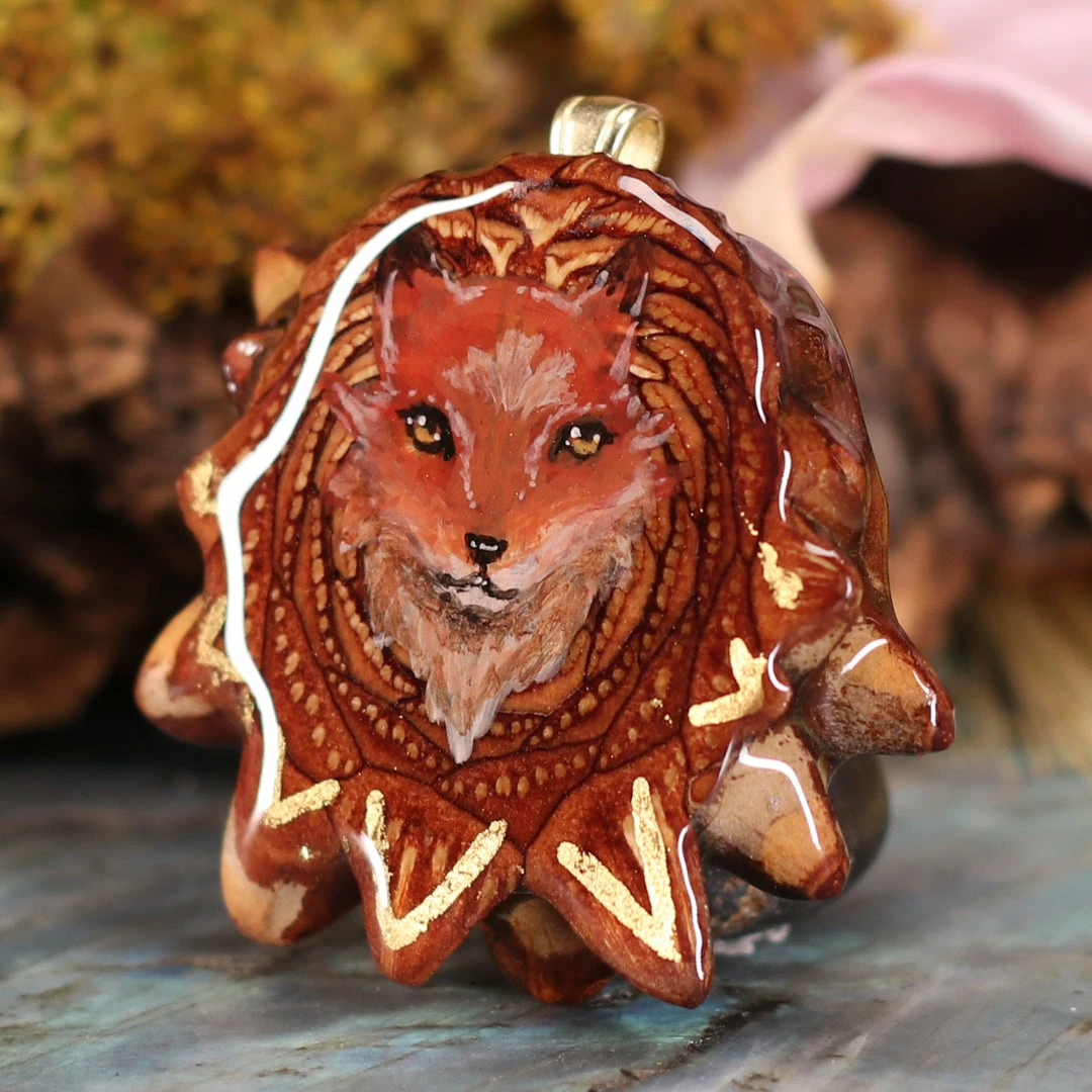 TEP Painted Fox Pendants 4 TEP Painted Fox Pendants