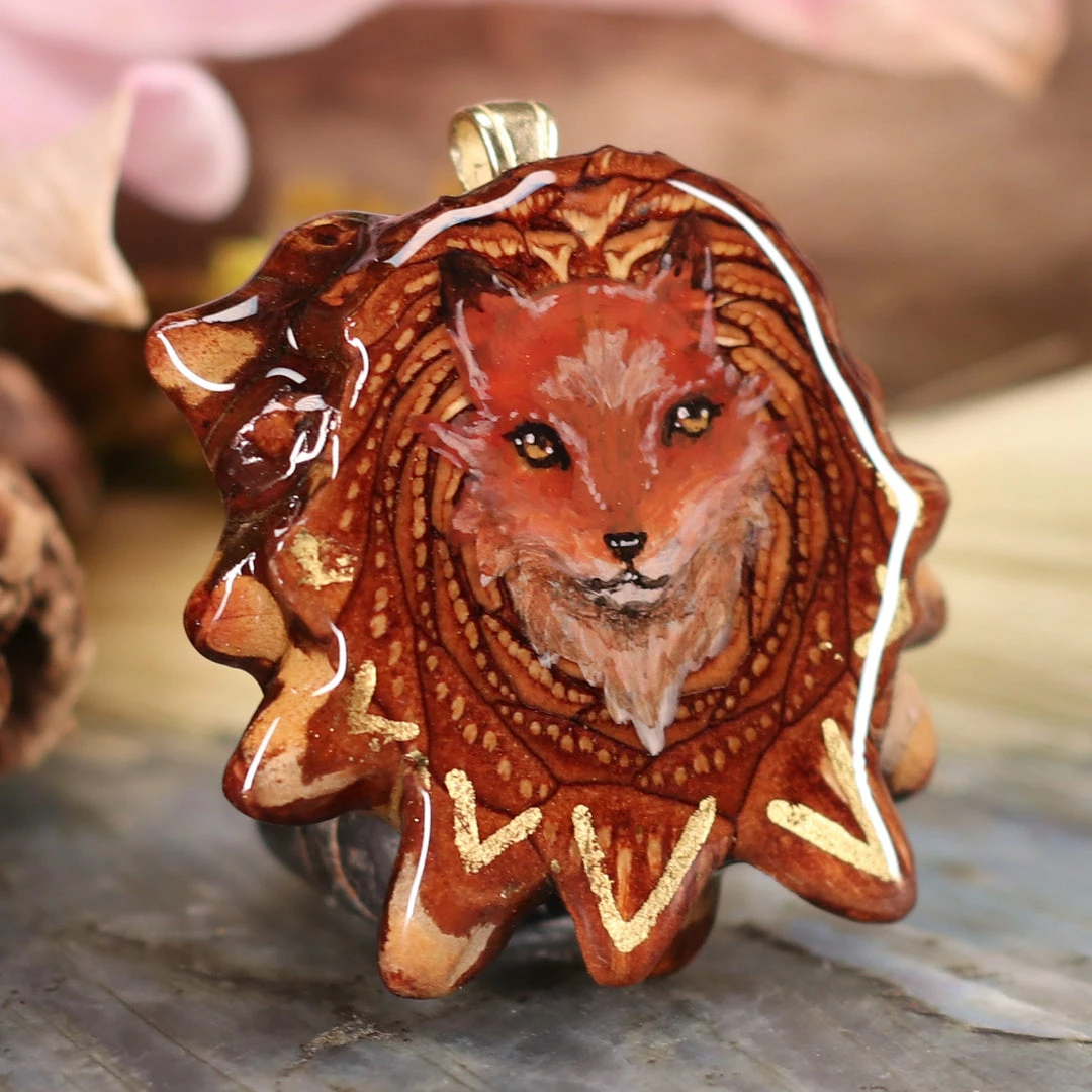 TEP Painted Fox Pendants 5 TEP Painted Fox Pendants