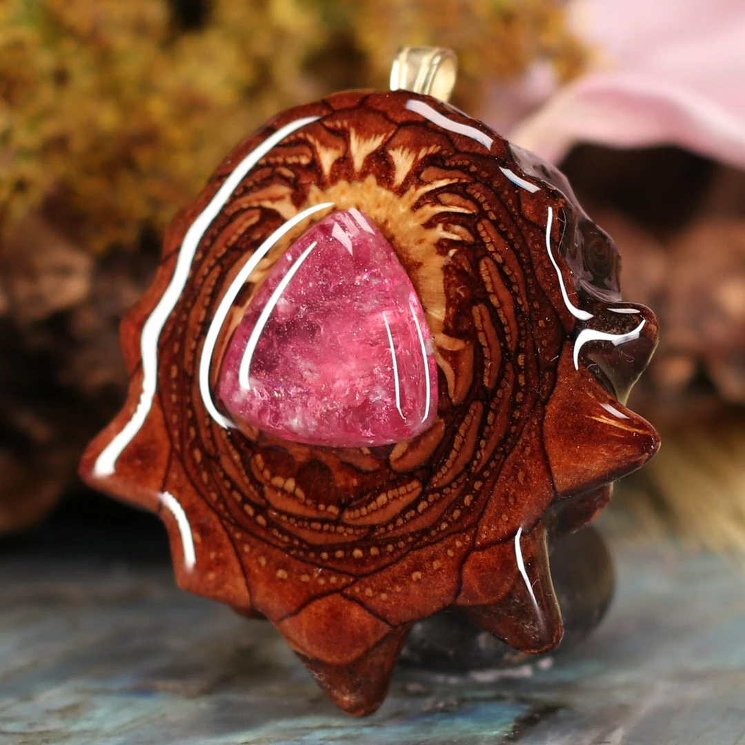 TEP Pendants Watermelon Tourmaline 4 TEP Pendants Watermelon Tourmaline