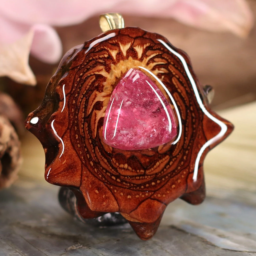 TEP Pendants Watermelon Tourmaline 5 TEP Pendants Watermelon Tourmaline