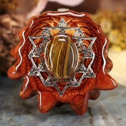 TEP Tiger Iron With Silver 64 Star Tetrahedron