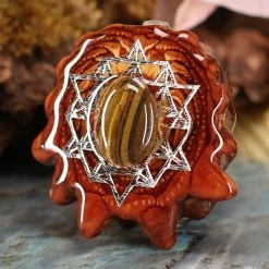 TEP Tiger Iron With Silver 64 Star Tetrahedron