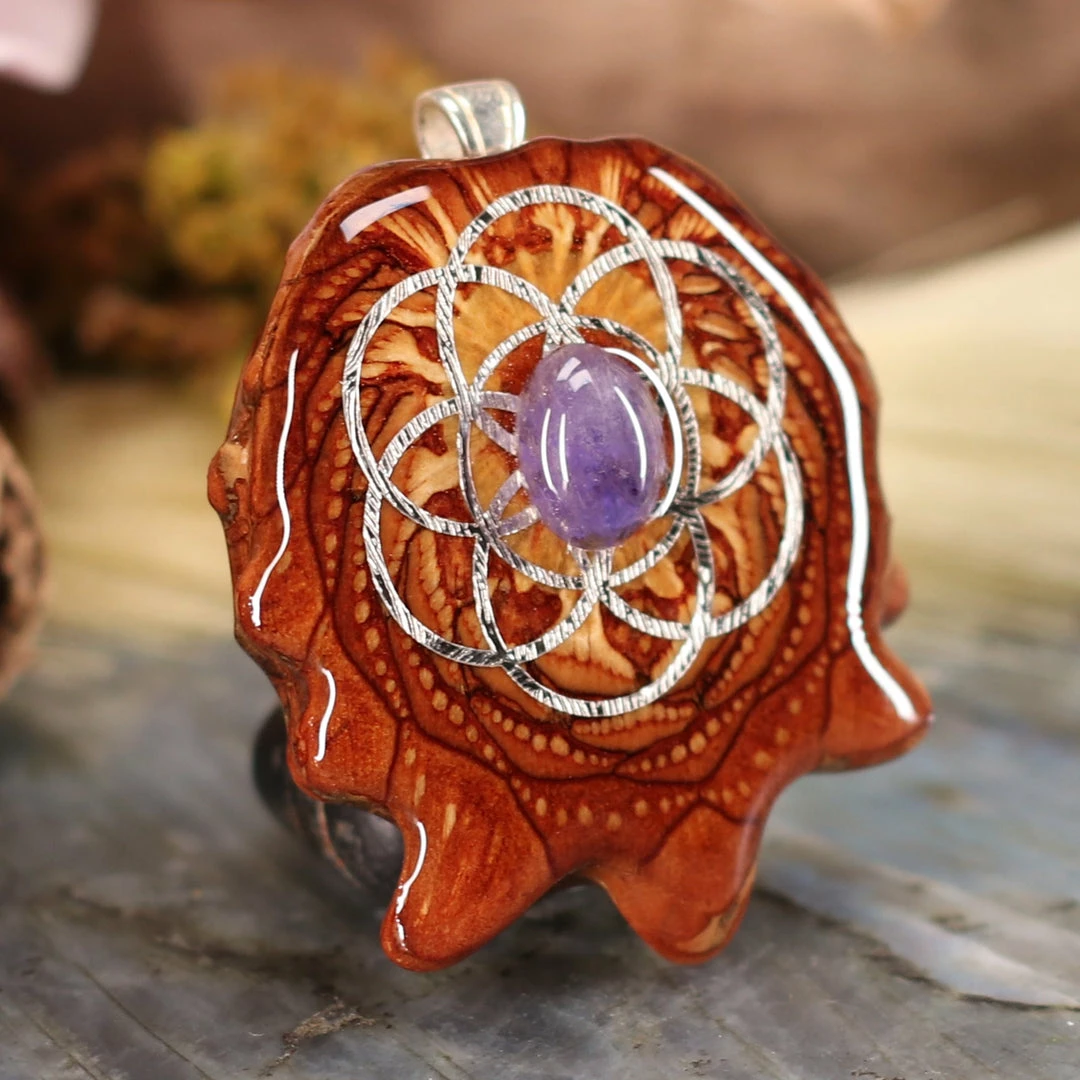 TEP Pendants Tanzanite With Silver Seed Of Life 5 TEP Pendants Tanzanite With Silver Seed Of Life