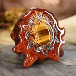 TEP Yellow Tiger's Eye With Silver 64 Star Tetrahedron Pendants 7 TEP Yellow Tiger's Eye With Silver 64 Star Tetrahedron Pendants