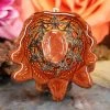 TEP Red Sunstone With Gold 64 Star Tetrahedron