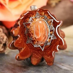 TEP Red Sunstone With Silver 64 Star Tetrahedron