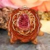 TEP Watermelon Tourmaline With Gold Seed Of Life