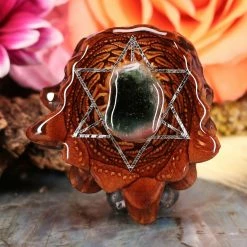 TEP Pendants Watermelon Tourmaline With Silver Merkaba