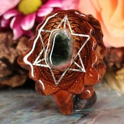 TEP Pendants Watermelon Tourmaline With Silver Merkaba