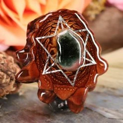TEP Pendants Watermelon Tourmaline With Silver Merkaba