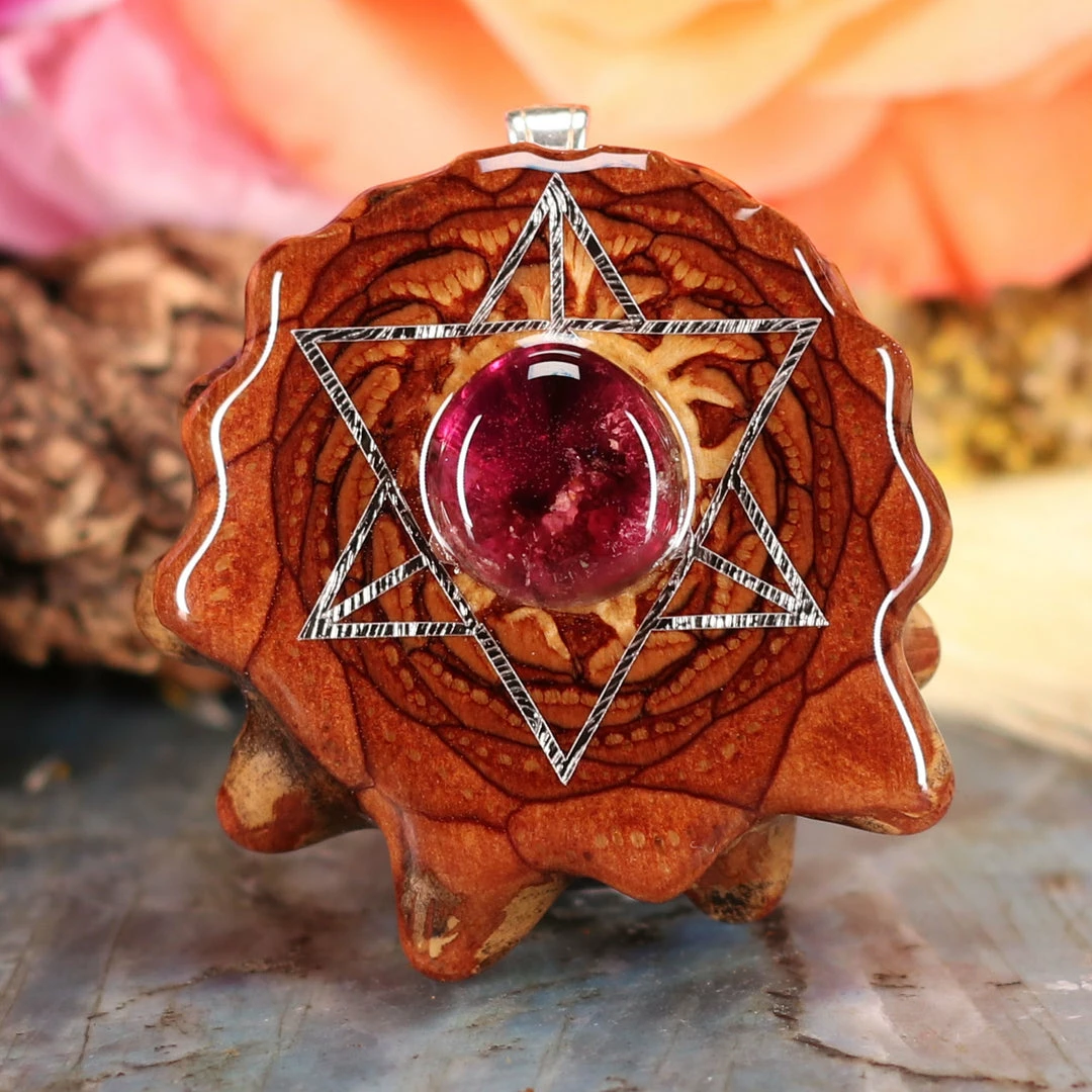 TEP Watermelon Tourmaline With Silver Merkaba 3 TEP Watermelon Tourmaline With Silver Merkaba
