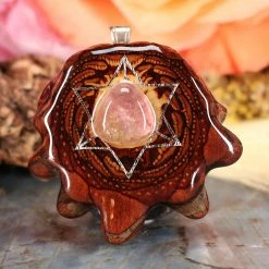 TEP Watermelon Tourmaline With Silver Merkaba And Back Om Pendants