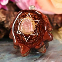 TEP Watermelon Tourmaline With Silver Merkaba And Back Om Pendants