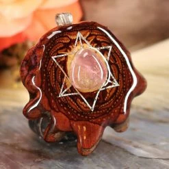 TEP Watermelon Tourmaline With Silver Merkaba And Back Om Pendants 7 TEP Watermelon Tourmaline With Silver Merkaba And Back Om Pendants