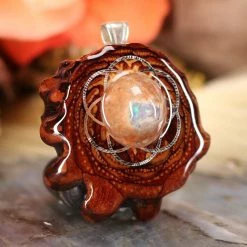 TEP Mexican Fire Opal With Silver Seed Of Life Pendants