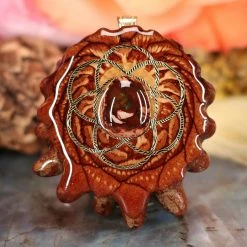 TEP Mexican Fire Opal With Gold Seed Of Life