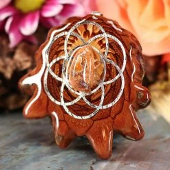 TEP Mexican Fire Opal With Silver Seed Of Life