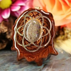 TEP Pendants Black Opal With Gold Seed Of Life