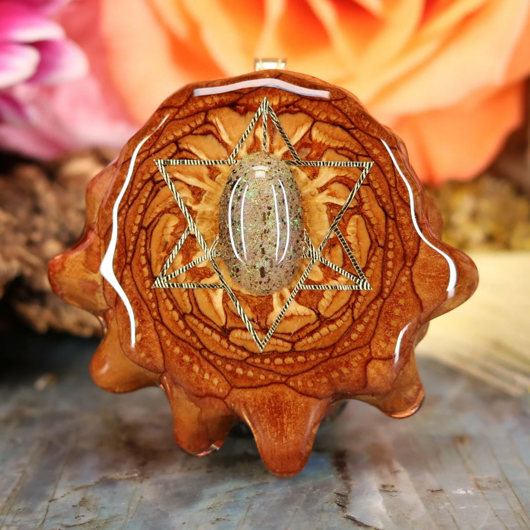 TEP Black Opal With Gold Merkaba Pendants 3 TEP Black Opal With Gold Merkaba Pendants