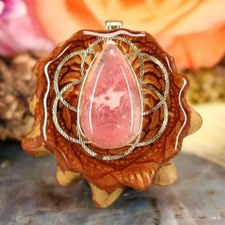 TEP Rhodochrosite With Gold Seed Of Life