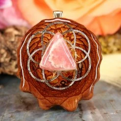 TEP Rhodochrosite With Gold Seed Of Life