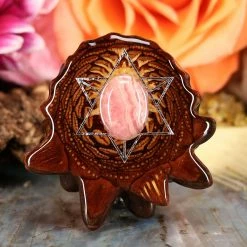 TEP Pendants Rhodochrosite With Silver Merkaba