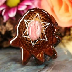 TEP Pendants Rhodochrosite With Silver Merkaba