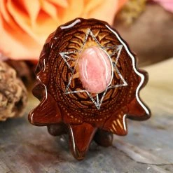 TEP Pendants Rhodochrosite With Silver Merkaba