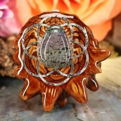 TEP Black Opal With Silver Seed Of Life Pendants