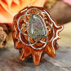 TEP Black Opal With Silver Seed Of Life Pendants