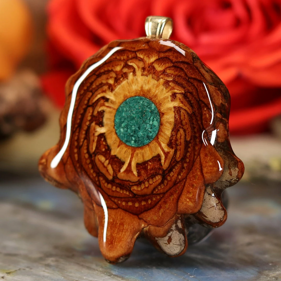 TEP Crushed Malachite (Glows) Pendants 4 TEP Crushed Malachite (Glows) Pendants