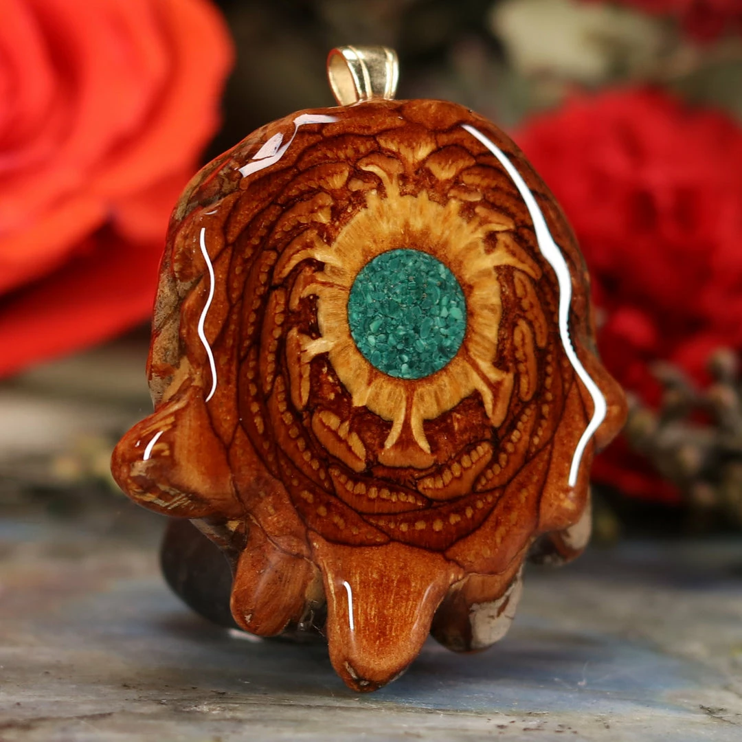 TEP Crushed Malachite (Glows) Pendants 5 TEP Crushed Malachite (Glows) Pendants