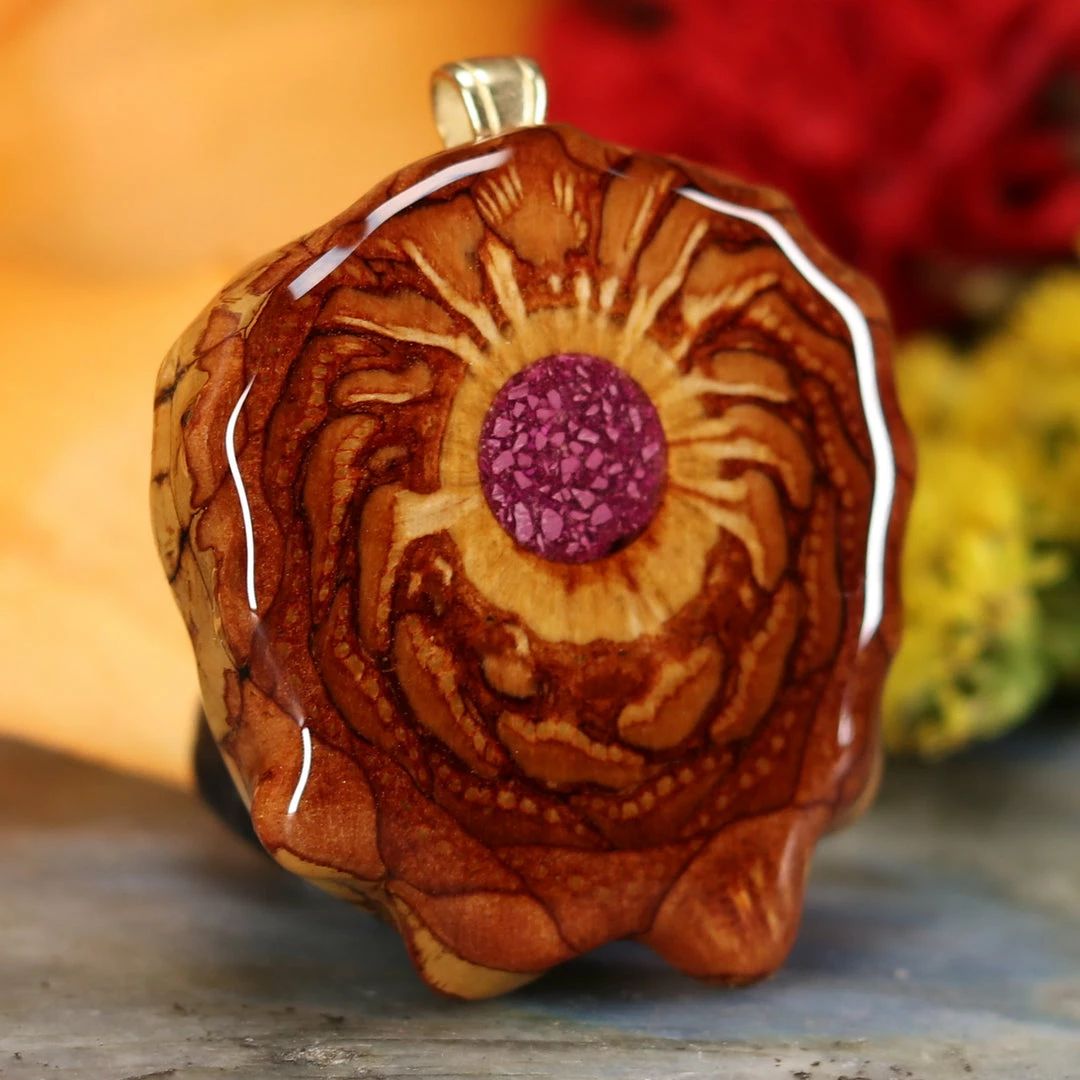 TEP Crushed Sugilite (Glows) Pendants 5 TEP Crushed Sugilite (Glows) Pendants