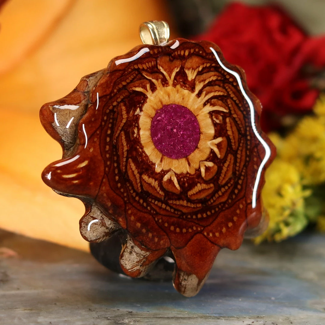 TEP Crushed Sugilite (Glows) Pendants 5 TEP Crushed Sugilite (Glows) Pendants