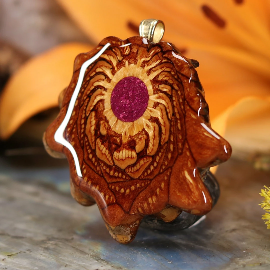 TEP Crushed Sugilite (Glows) Pendants 4 TEP Crushed Sugilite (Glows) Pendants