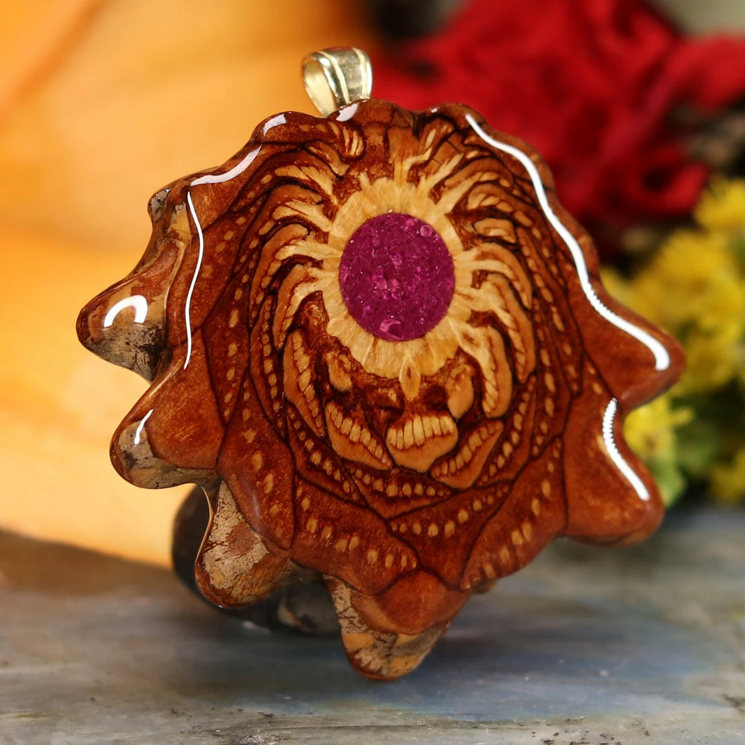 TEP Crushed Sugilite (Glows) Pendants 5 TEP Crushed Sugilite (Glows) Pendants