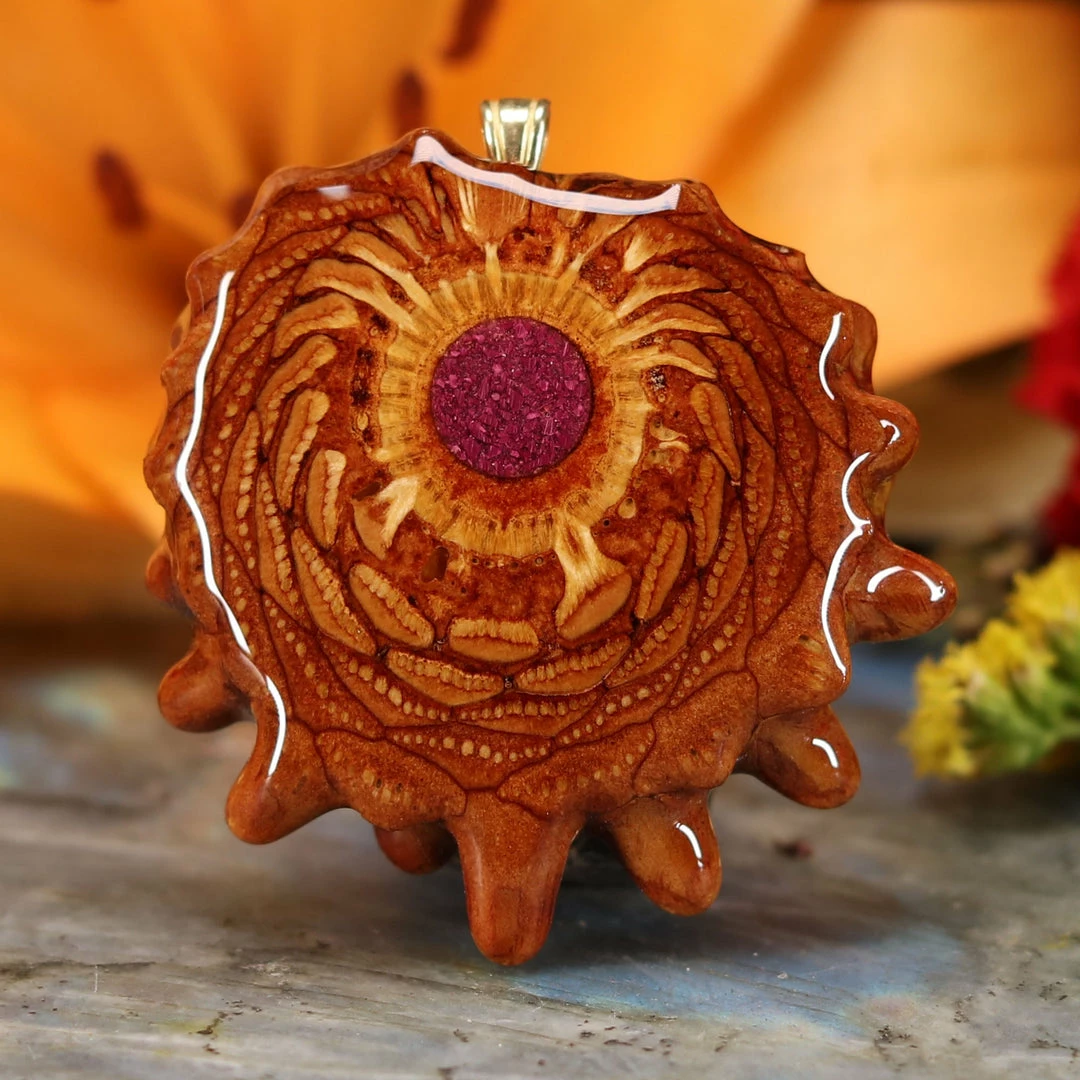 TEP Crushed Sugilite (Glows) Pendants 3 TEP Crushed Sugilite (Glows) Pendants