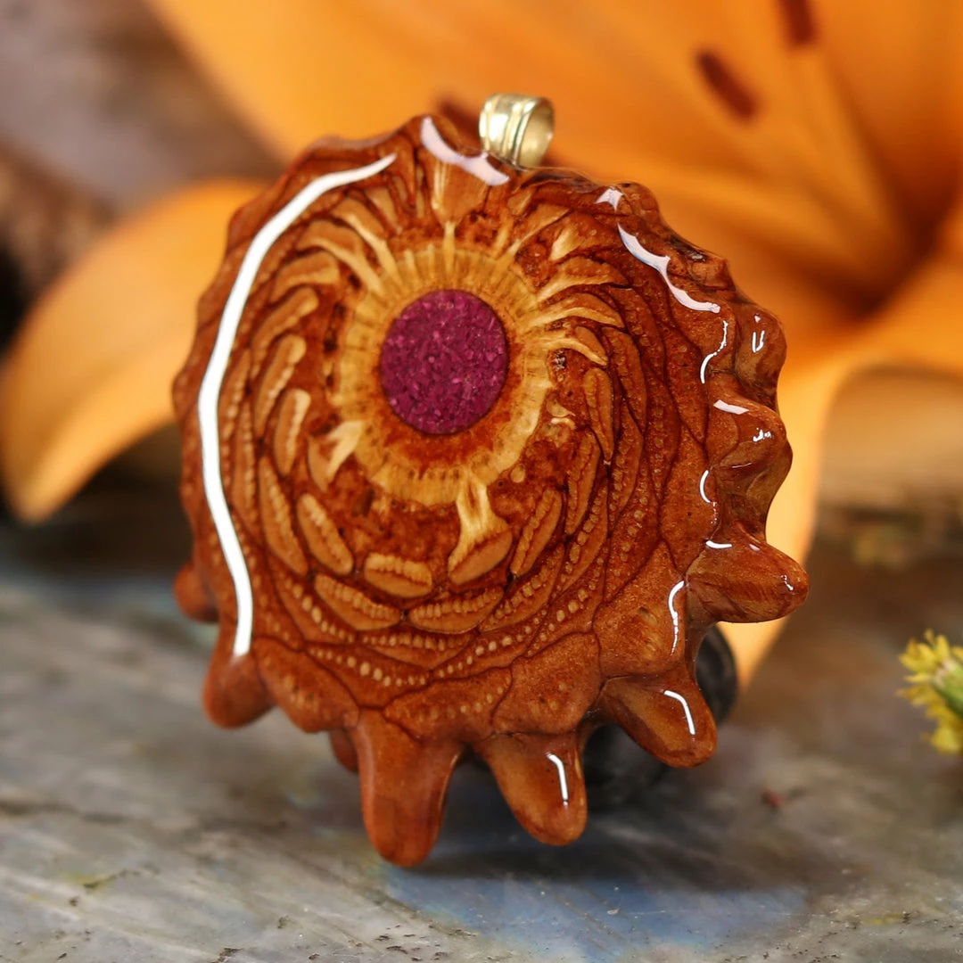 TEP Crushed Sugilite (Glows) Pendants 4 TEP Crushed Sugilite (Glows) Pendants