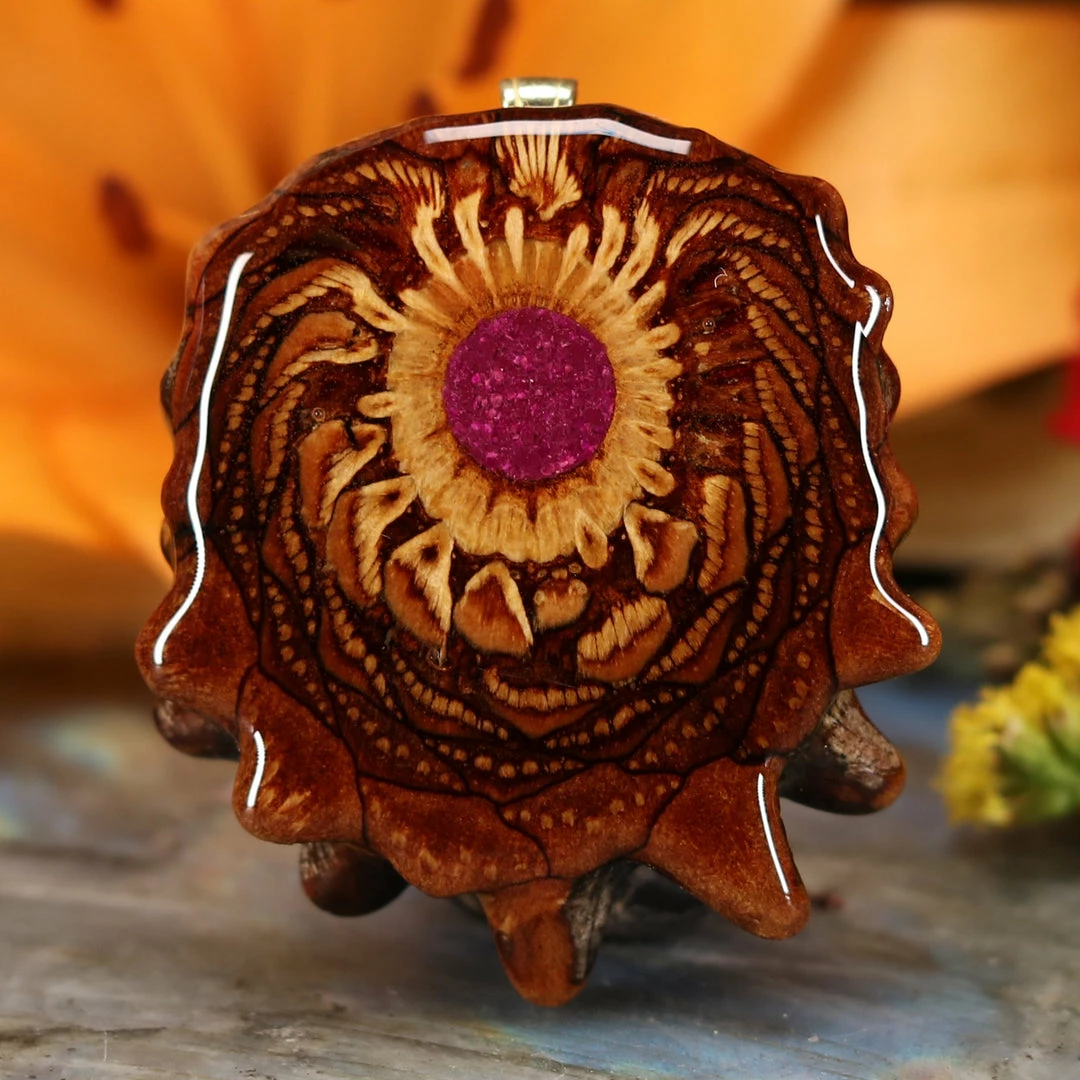 TEP Pendants Crushed Sugilite (Glows) 3 TEP Pendants Crushed Sugilite (Glows)