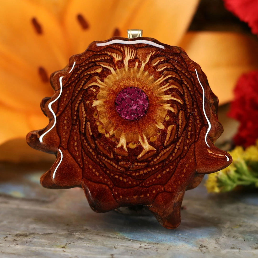 TEP Crushed Sugilite (Glows) Pendants 3 TEP Crushed Sugilite (Glows) Pendants