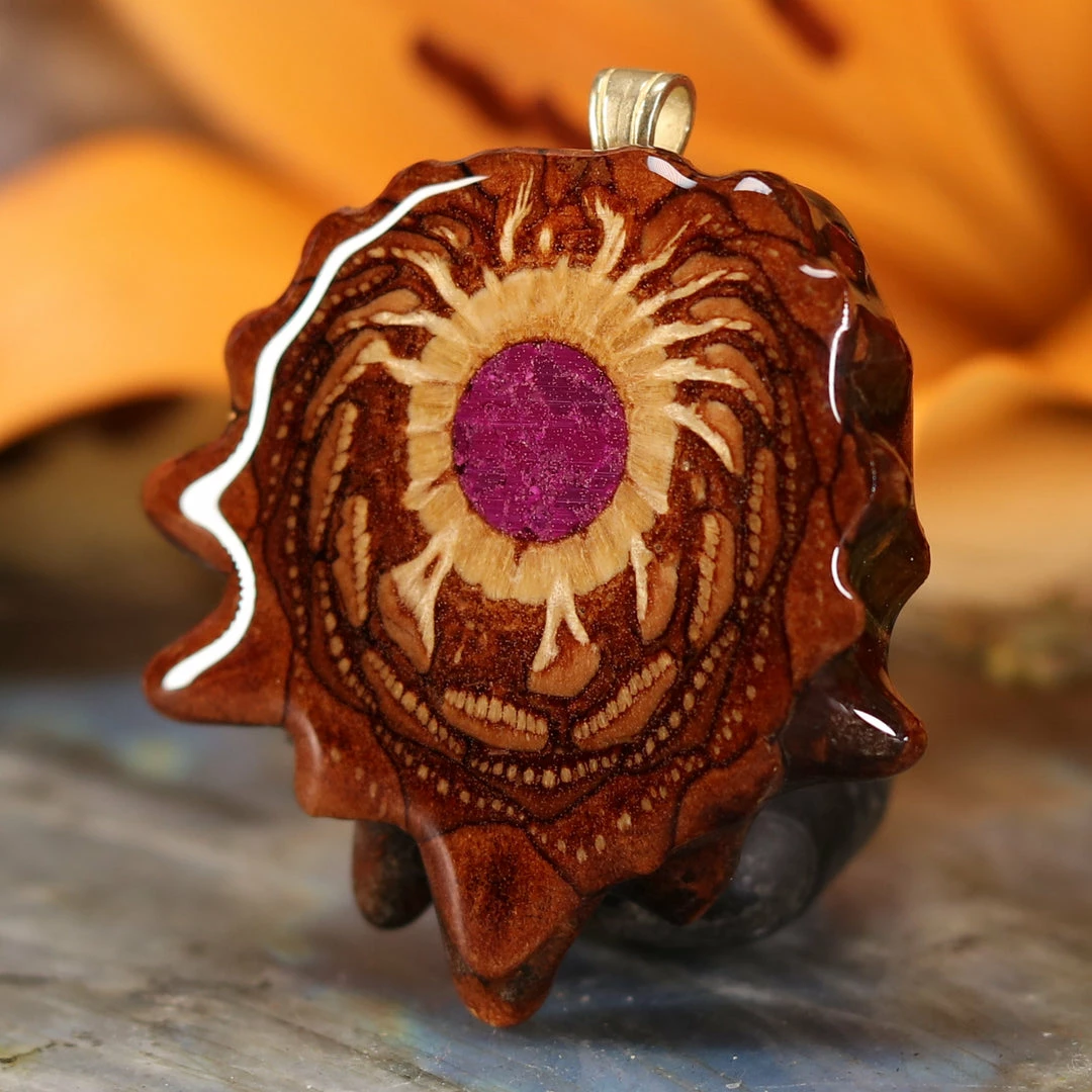 TEP Crushed Sugilite (Glows) Pendants 4 TEP Crushed Sugilite (Glows) Pendants