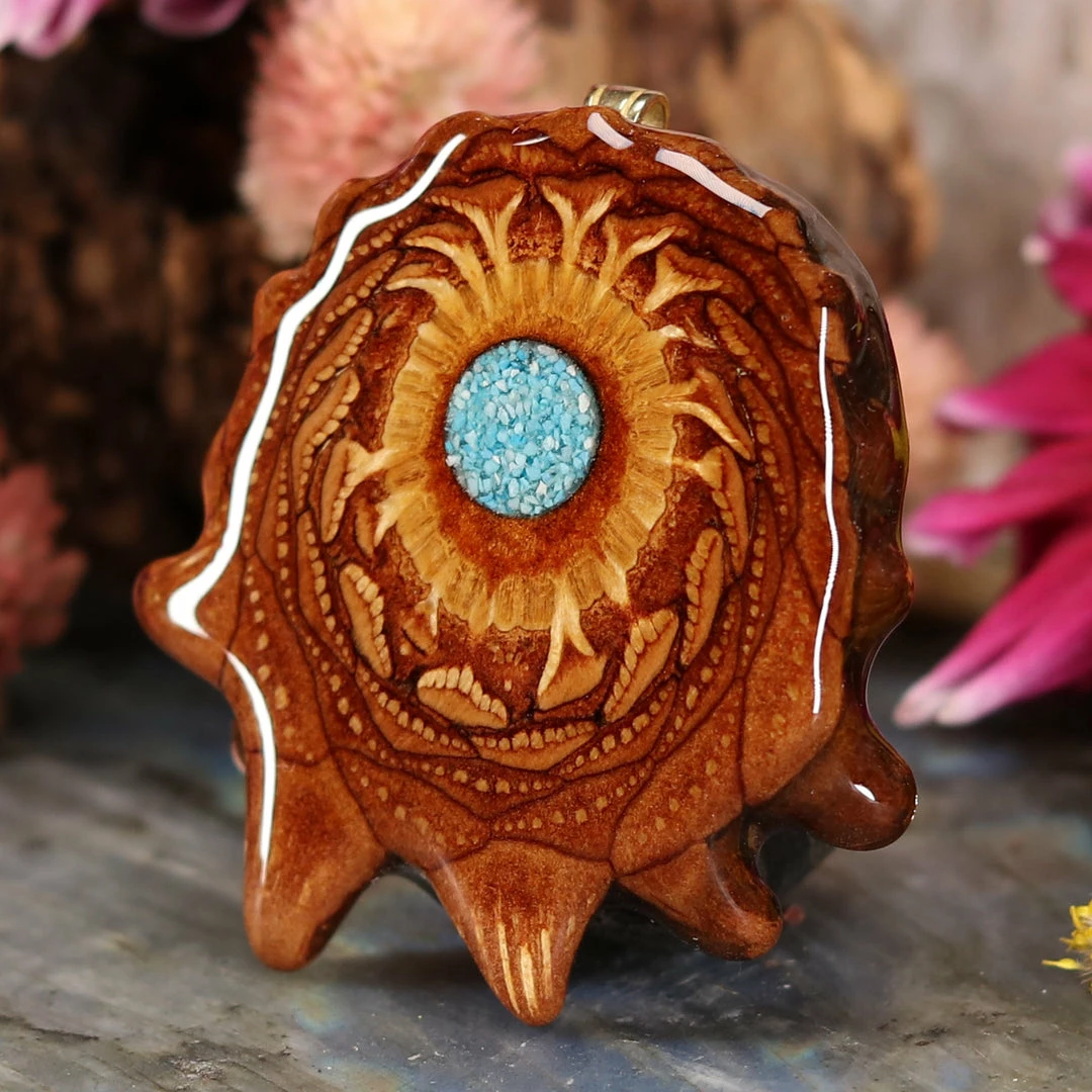 TEP Pendants Crushed Turquoise (Glows) 4 TEP Pendants Crushed Turquoise (Glows)