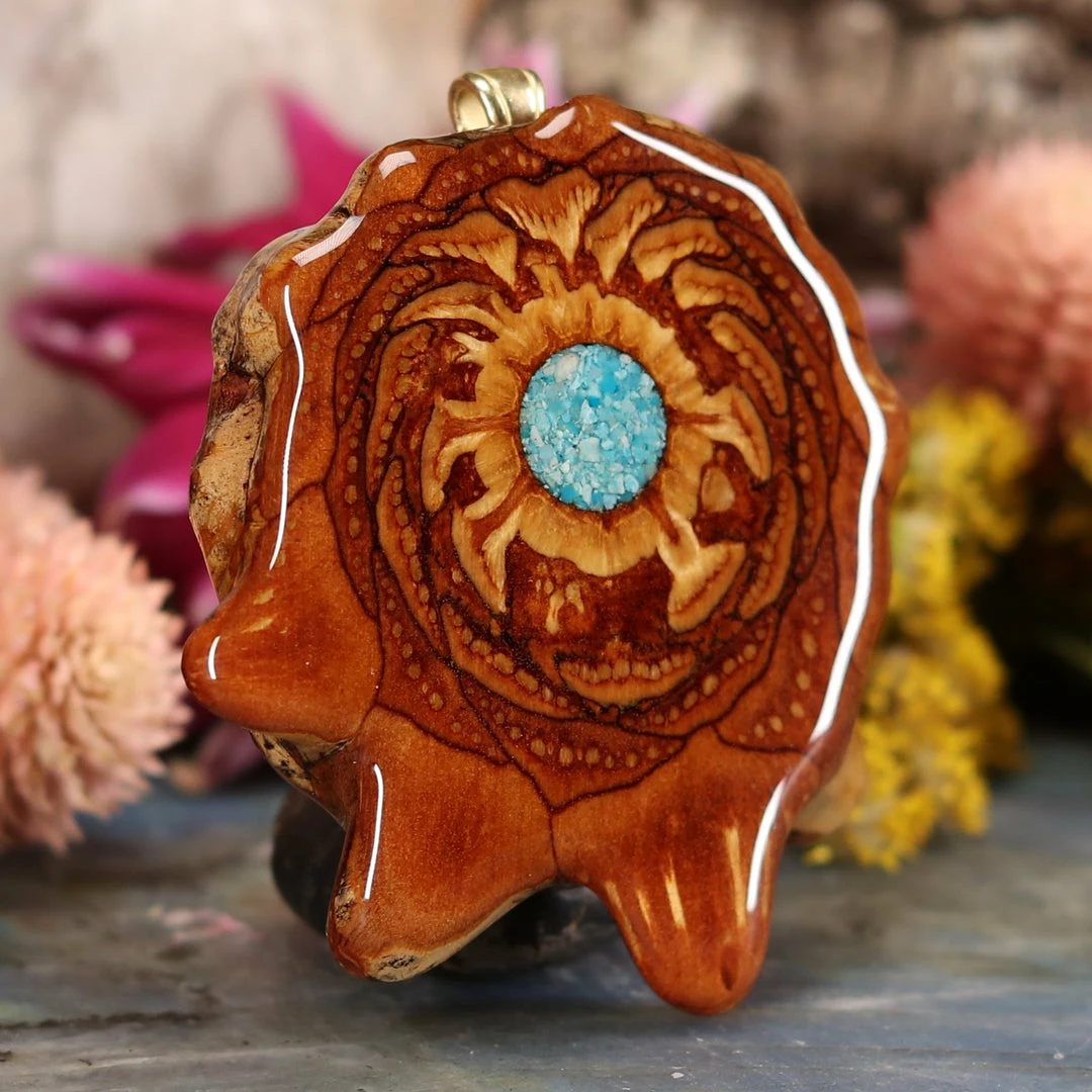 TEP Crushed Turquoise (Glows) Pendants 5 TEP Crushed Turquoise (Glows) Pendants