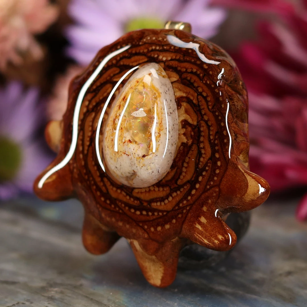 TEP Mexican Fire Opal Pendants 4 TEP Mexican Fire Opal Pendants