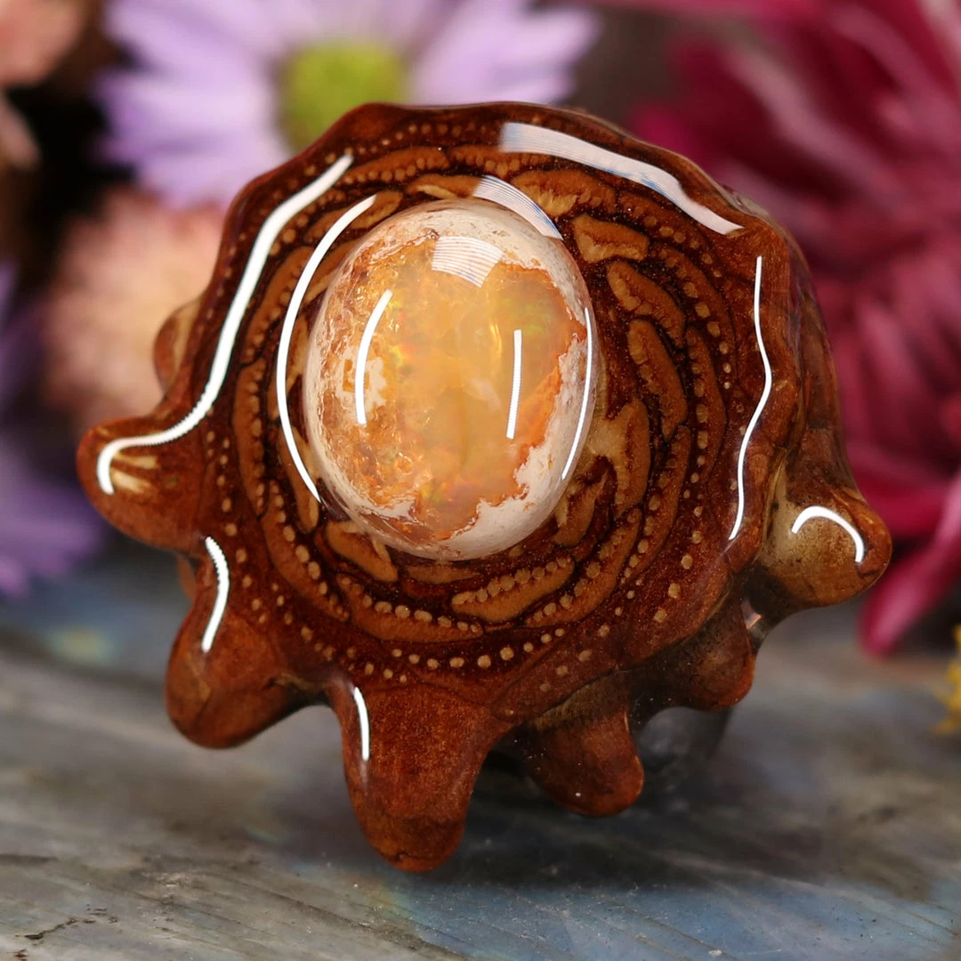 TEP Pendants Mexican Fire Opal 4 TEP Pendants Mexican Fire Opal