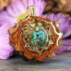 TEP Chrysocolla With Gold 64 Star Tetrahedron