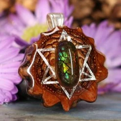 TEP Ammolite With Silver Merkaba 7 TEP Ammolite With Silver Merkaba